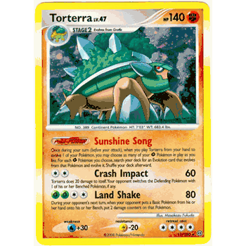 TORTERRA Pokemon Stormfront Rare Holofoil Card # 11