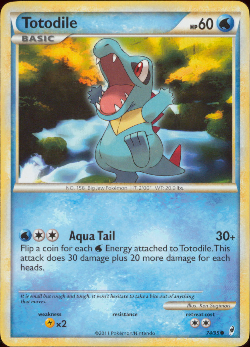 TOTODILE Common Call of Legends Pokemon Card # 74/95 TOTODILE Common Call of Legends Pokemon Card # 74/95