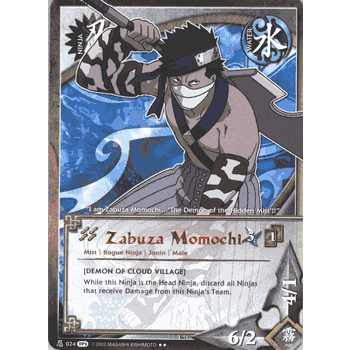 TP # N-024 ZABUZA MOMOCHI Chibi Rare Rainbow Foil Naruto Tournament Pack Card