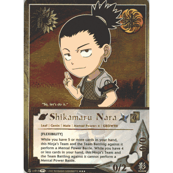 TP # NUS015 SHIKAMARU NARA Gold Foil Rare Chibi Naruto Tournament Pack Card