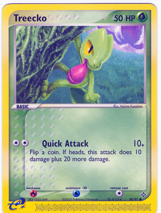 pokemon treecko card Common Dragon # 80 Nine different versions are available Treecko [Foil] #84 Pokemon 2003