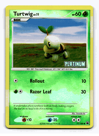 TURTWIG LV.11 Pokemon PLATINUM Burger King Reverse Foil Promo Card # 77/100