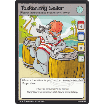 TUSKANINNY SAILOR Neopets TCG Curse of Maraqua Uncommon Card # 78