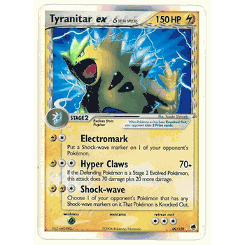 TYRANITAR EX DELTA Holofoil EX Rare CardPokemon EX Dragon Frontiers Card #  99
