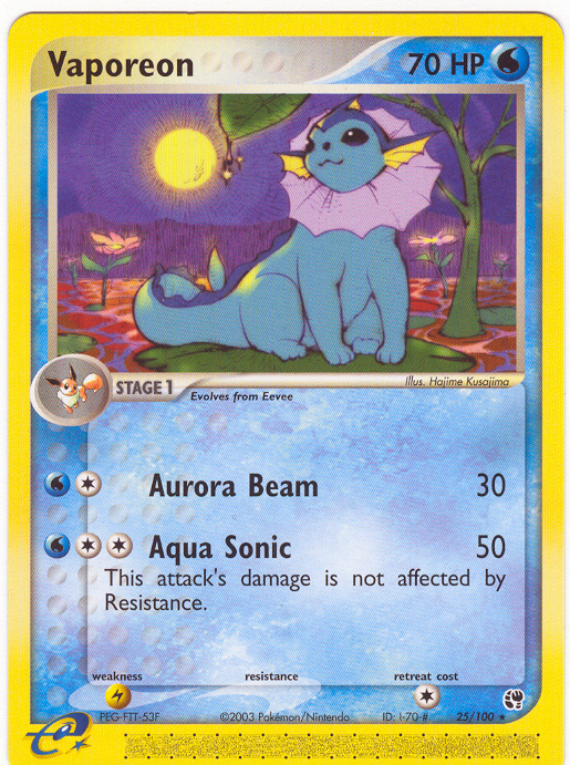 VAPOREON Rare Pokemon Sandstorm Card # 25