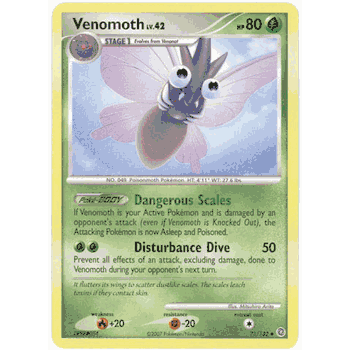 VENOMOTH Lv.42 Pokemon Secret Wonders Uncommon Card # 73