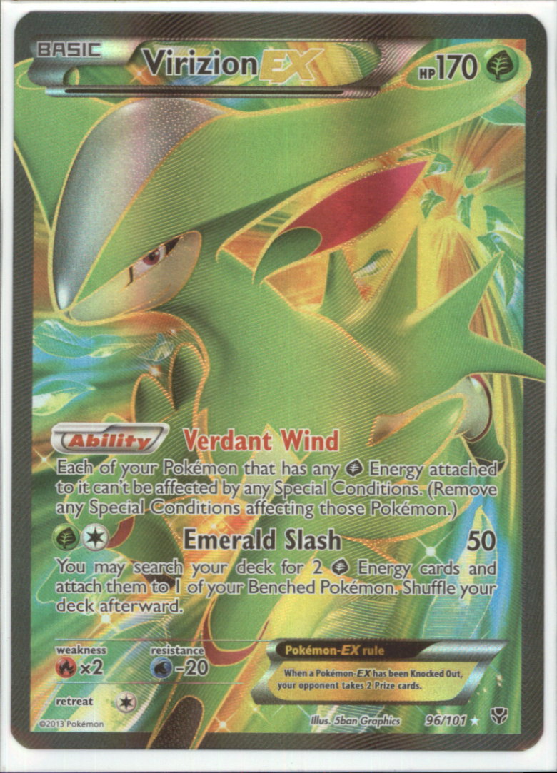 VIRIZION-EX Full Art Ultra Rare BW10 Pokemon Plasma Blast Card # 96/101