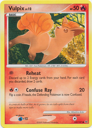 VULPIX Pokemon Common Platinum Card # 102