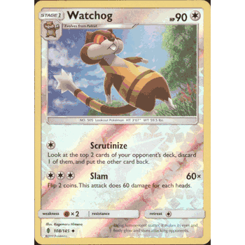 WATCHOG Pokemon SM02 Sun & Moon Guardians Rising Uncommon PARALLEL FOIL Card # 108