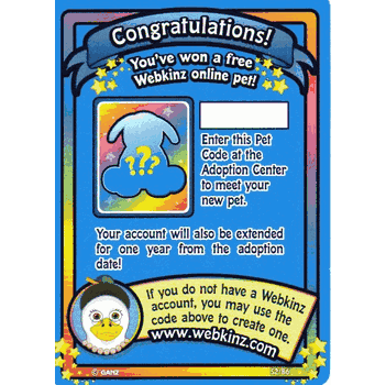 Webkinz Series 2 RANDOM Online Pet Code. Cards are Shipped. No Email Delivery