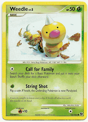 WEEDLE LV.5 Pokemon Great Encounters Common Card # 93
