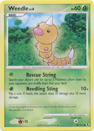 WEEDLE Pokemon Platinum Rising Rivals Common Card # 86