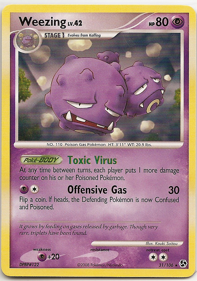 WEEZING LV.42 Pokemon Great Encounters Rare Card # 31