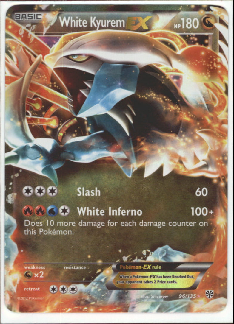 WHITE KYUREM-EX Pokemon BW8 Plasma Storm Ultra Rare Single Card # 96/135