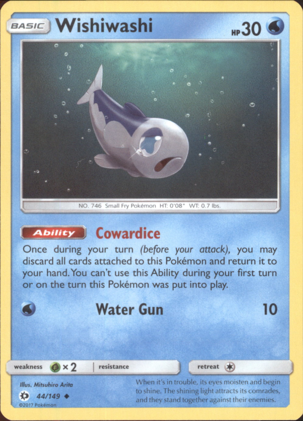 WISHIWASHI Pokemon Sun & Moon Base Set Uncommon Card # 44