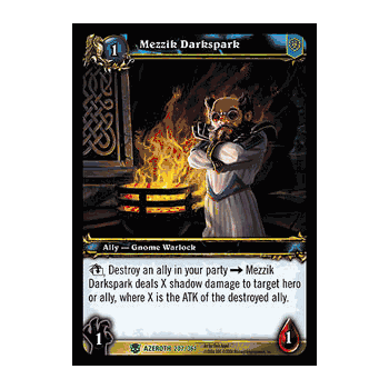 World of Warcraft Trading Card Game Heroes of Azeroth Card # 207 Mezzik Darkspark Uncommon Card
