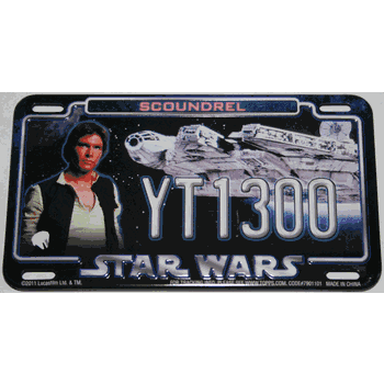 YT1300 - 2011 Star Wars Power Plate - Authentic Metal Mini Star Wars License Plate with Magnetic Back