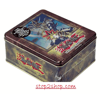 Yugi's Buster Blader SEALED 2003 Yugioh Collector Tin with 5 Yu-gi-oh Packs and a Yugi-oh Promo Card