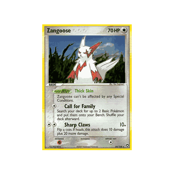 ZANGOOSE Rare Pokemon EX Power Keepers Card # 25