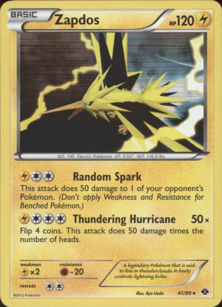 ZAPDOS Holofoil Rare Pokemon BW4 Next Destinies Card # 41