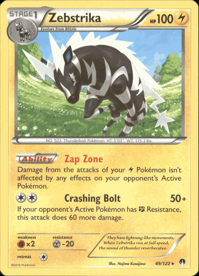pokemon zebstrika card Prices & Value 2026 Lightning Lightning Low Kick (30) Lightning ZEBSTRIKA Pokemon XY BreakPOINT Rare