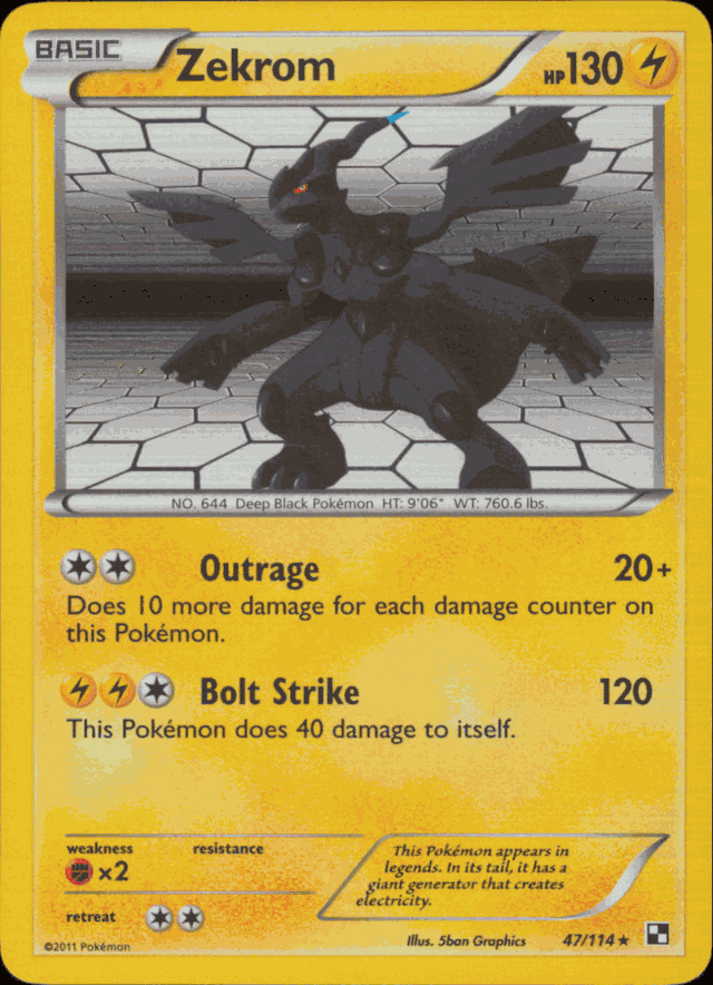 ultra rare zekrom pokemon card Zekrom EX 52/113 Holo Ultra Rare Legendary Treasures Pokemon Card Near main image 0