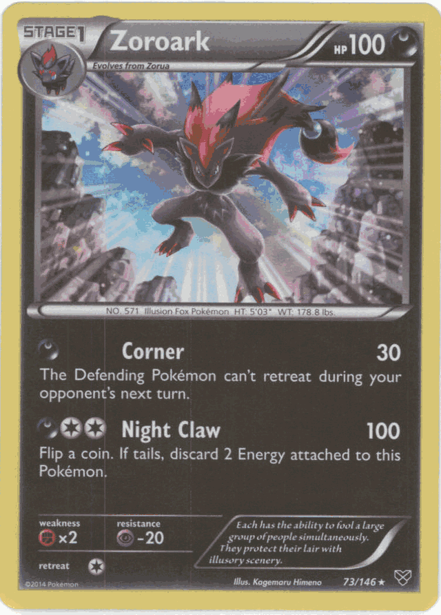 ZOROARK Pokemon X&Y Base Set Holo Rare Card # 73/146