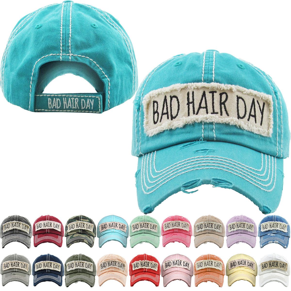 BAD HAIR DAY Washed Vintage Baseball Cap