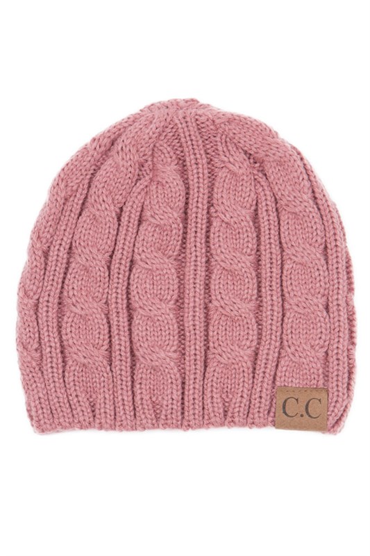 Cable Knit CC Beanie Hat