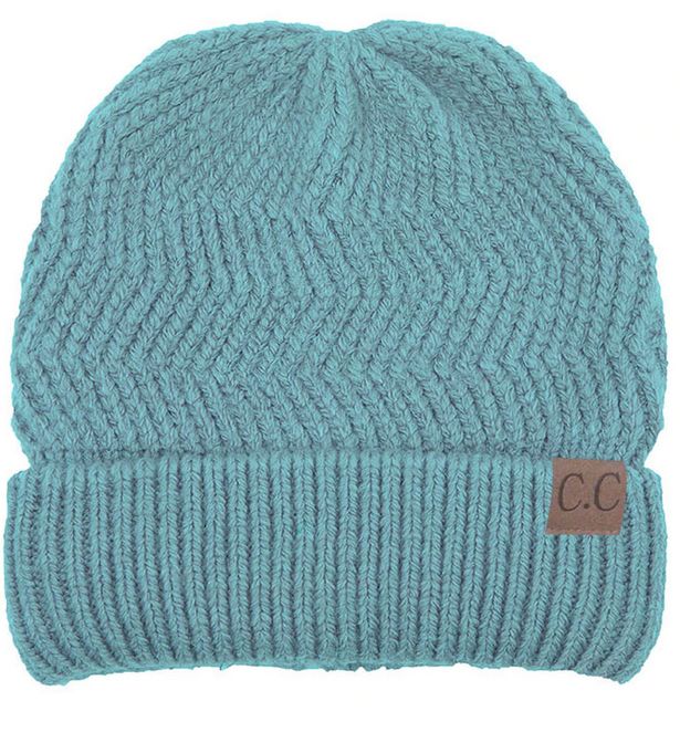 CC Chevron Knit Beanie Hat