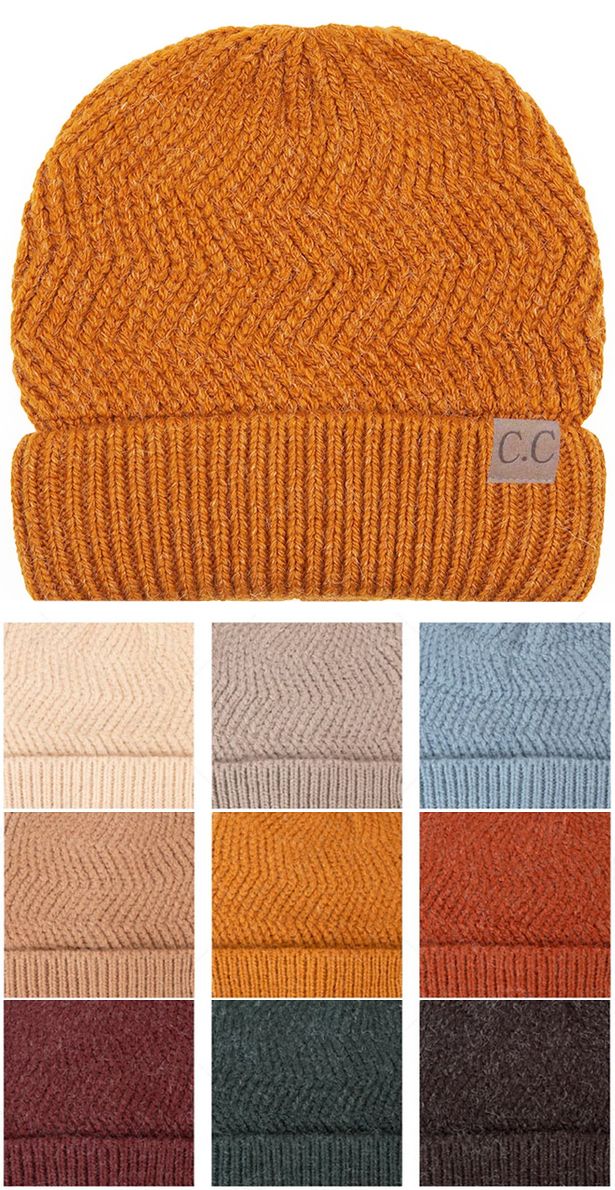 CC Chevron Knit Beanie Hat