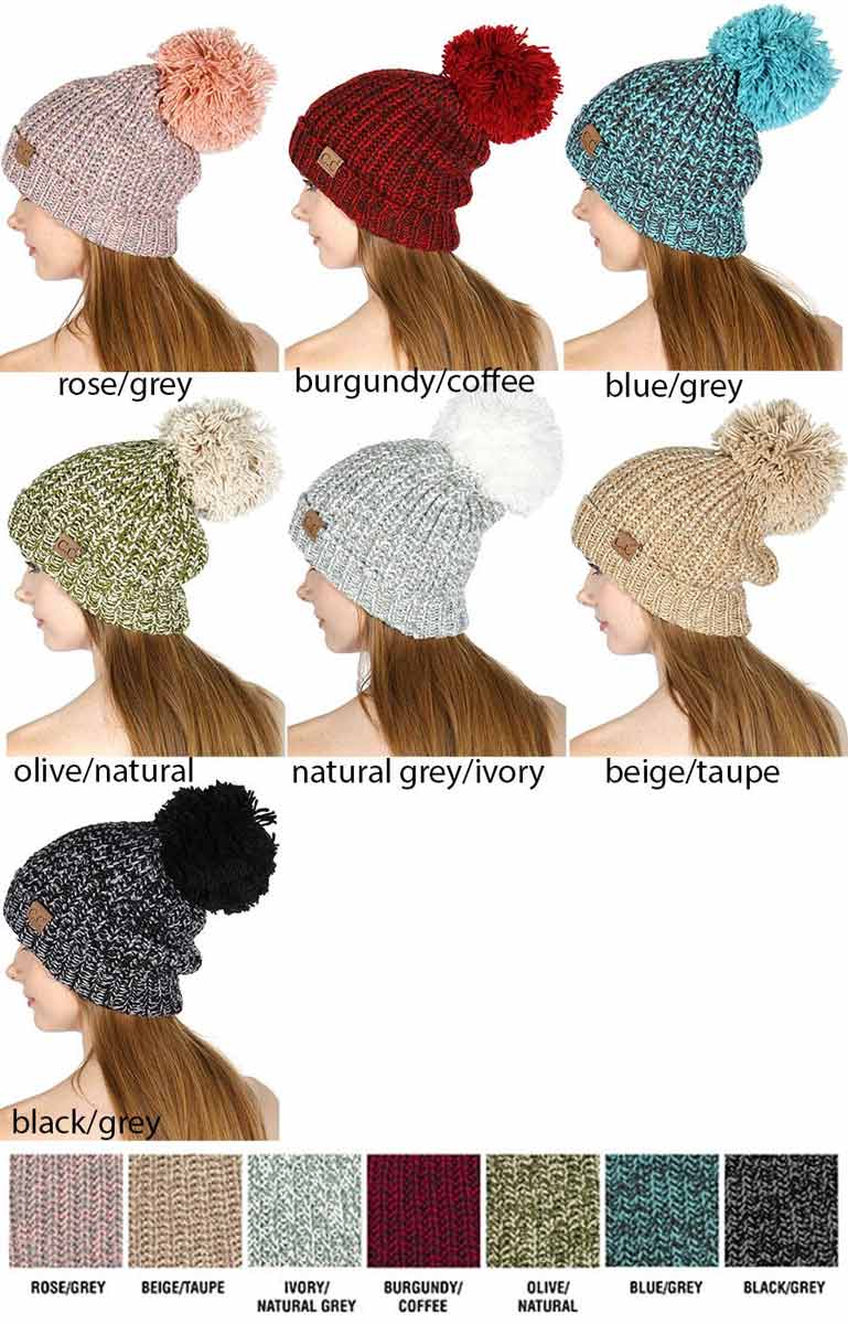 Chunky Knit Beanie Hat by CC Brand