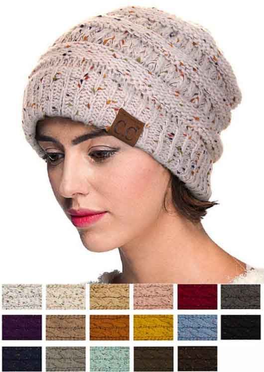 Confetti Knit CC Beanie Hat