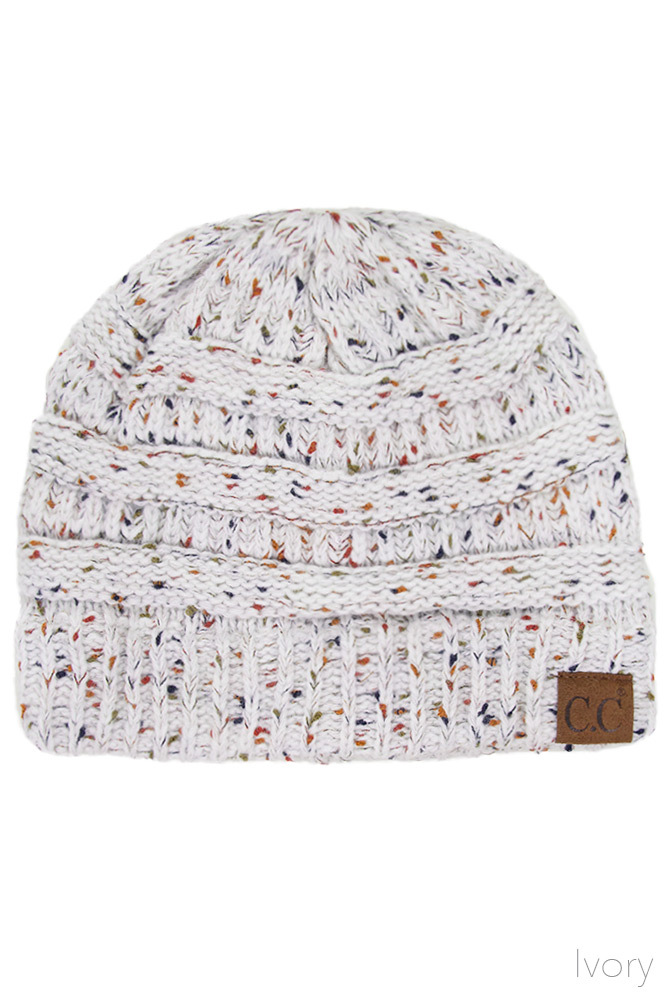 Confetti Knit CC Beanie Hat