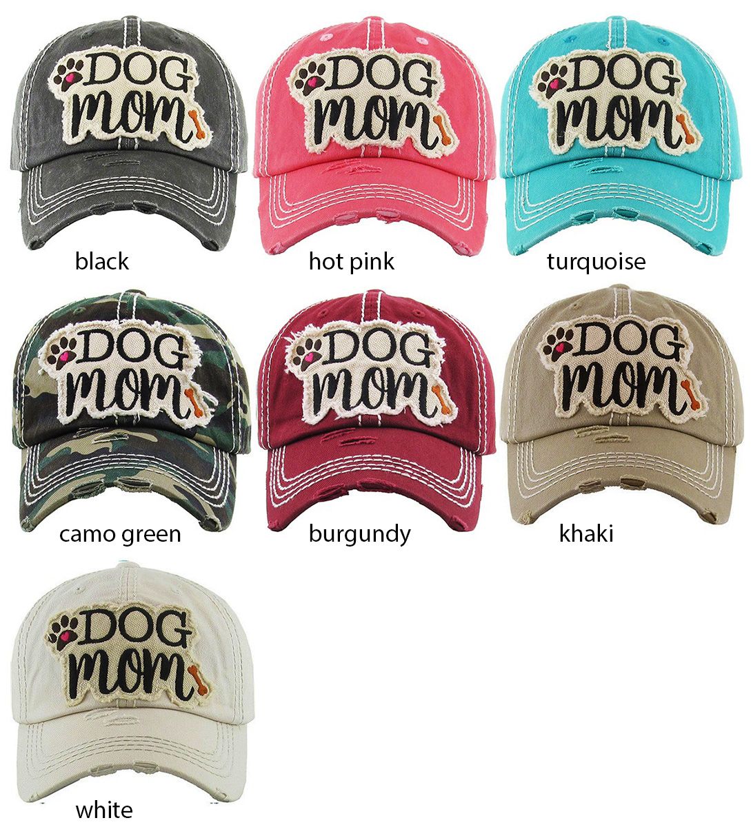Dog Mom Washed Vintage Baseball Hat