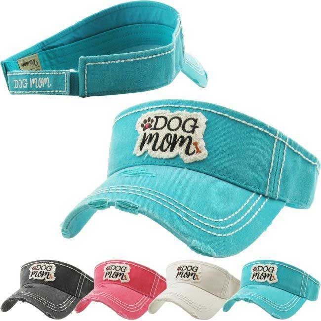 DOG MOM Washed Vintage Sun Visor