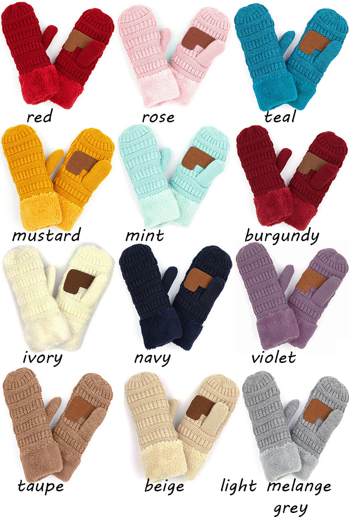Fleece Lined CC Mittens Gloves