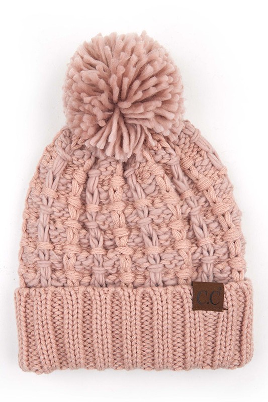 C.C Slipstitch Beanie Hat with Pom