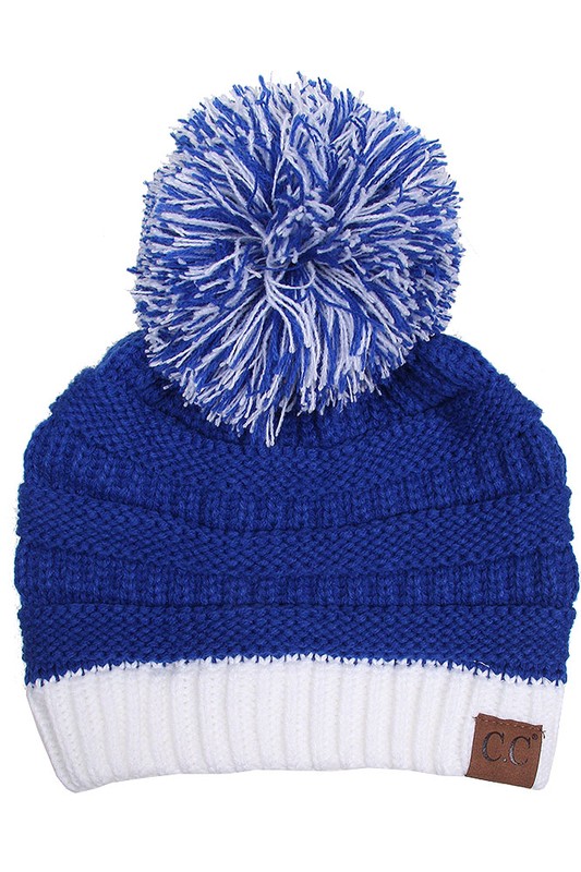 Two Tone College Color CC Beanie Hat
