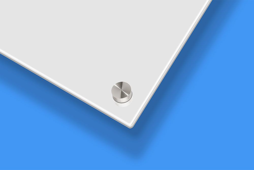 1/8" Thick Glass Dry Erase Board, Standoff or ZBracket Mount
