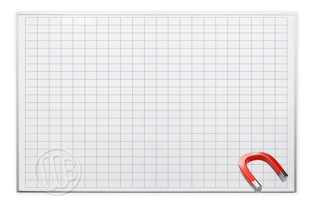 Dry Erase Whiteboard with Grid Lines 4' x 6'
