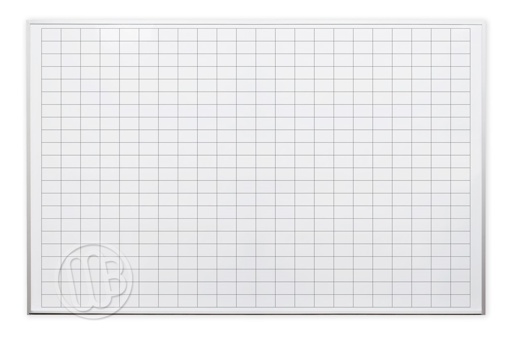 Dry Erase Whiteboard with Grid Lines 4' x 6'
