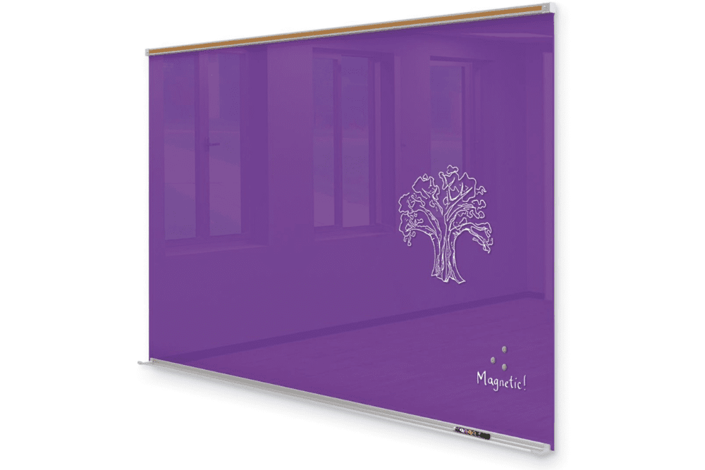 4' x 6' Purple Glass Dry Erase Wall Panel System