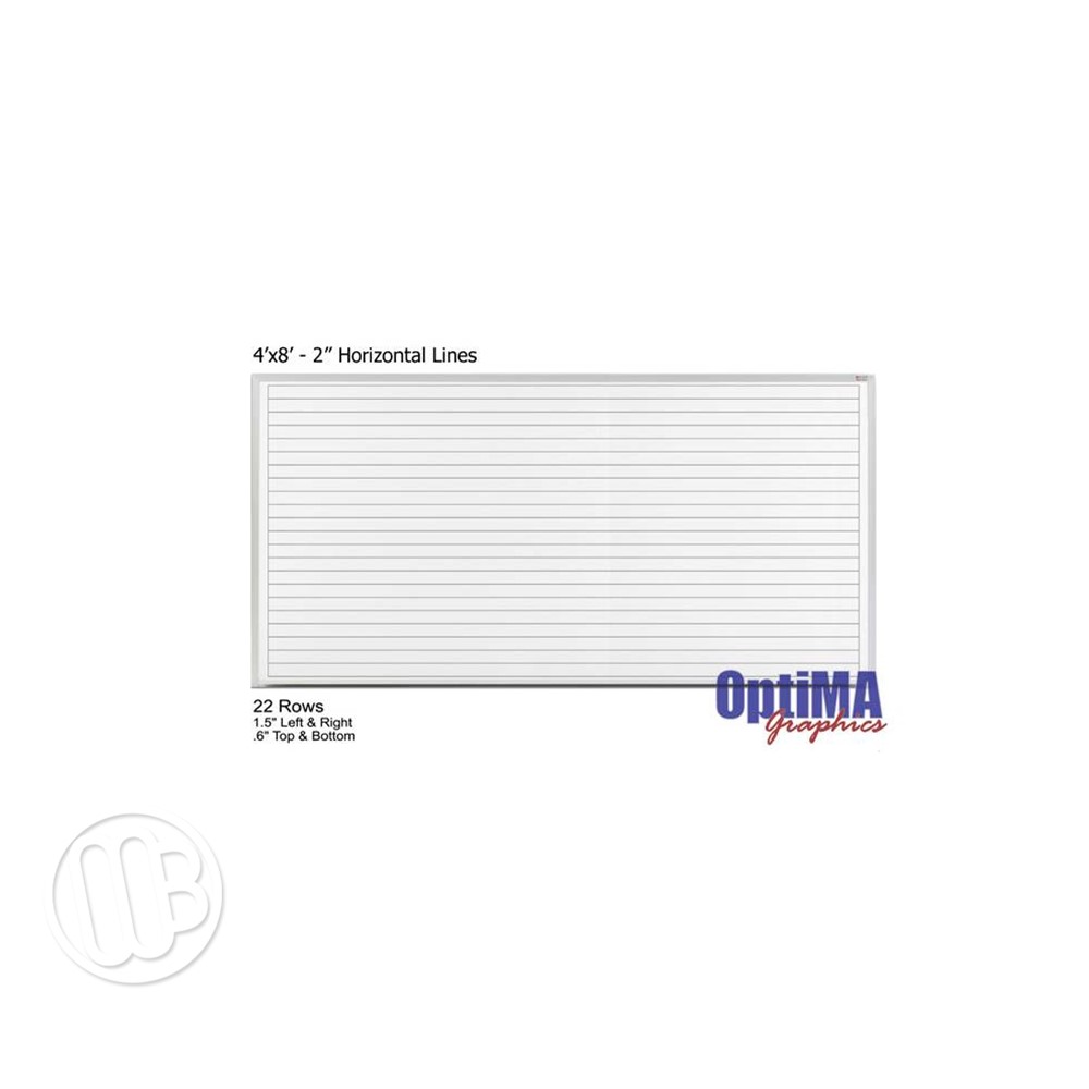 Dry Erase Board with Lines 4' x 8' OptiMA