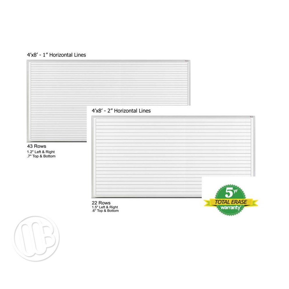Dry Erase Board with Lines 4' x 8' OptiMA