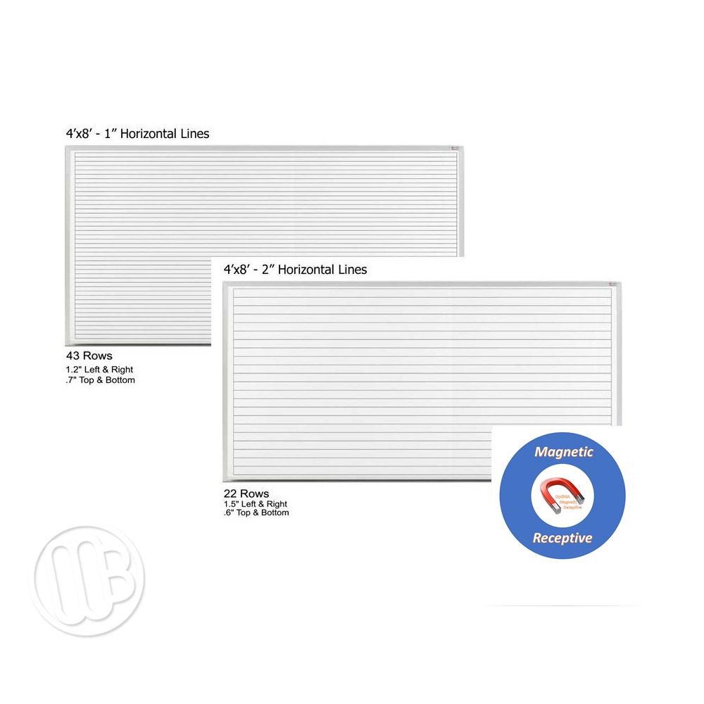 Dry Erase Board with Lines 4' x 8' OptiMA