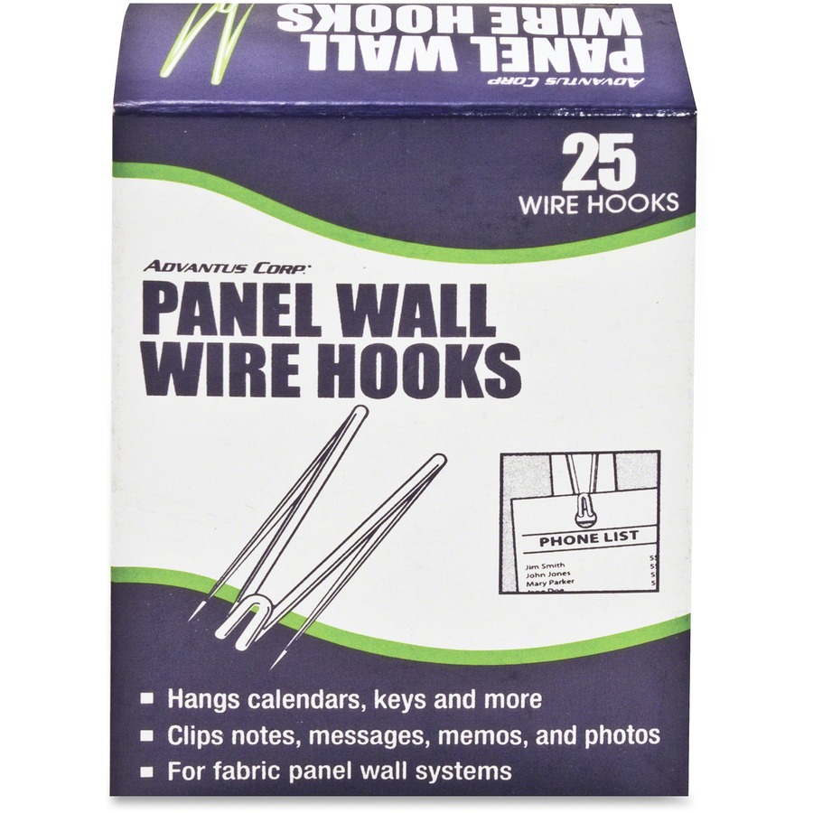 Cubicle Fabric Hooks, Panel Wall Wire Hooks, Pack of 25