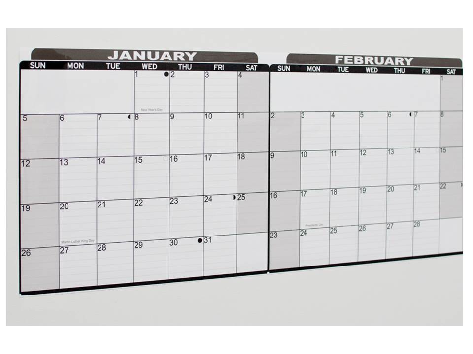 Dry Erase Full Year Calendar Decal