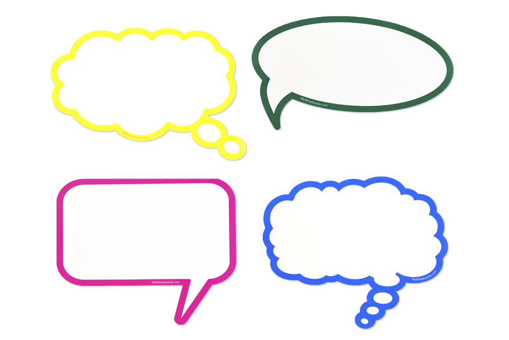 Colorful Dry Erase Speech & Thought Bubbles