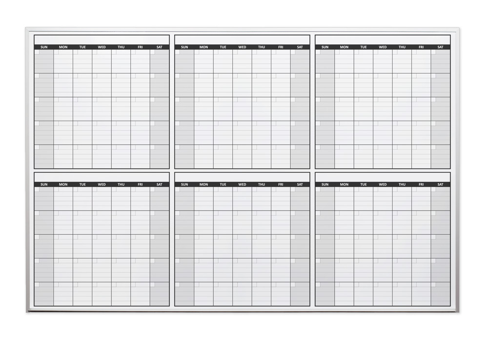 Six Month Dry Erase Calendars Whiteboards OptiMA